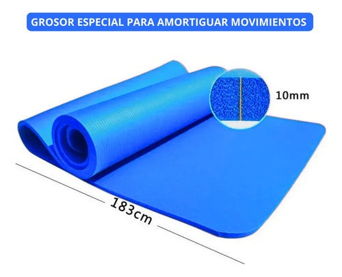 Mat de Yoga 10mm Extra Grueso Incluye Bolso | Colchoneta Pilates