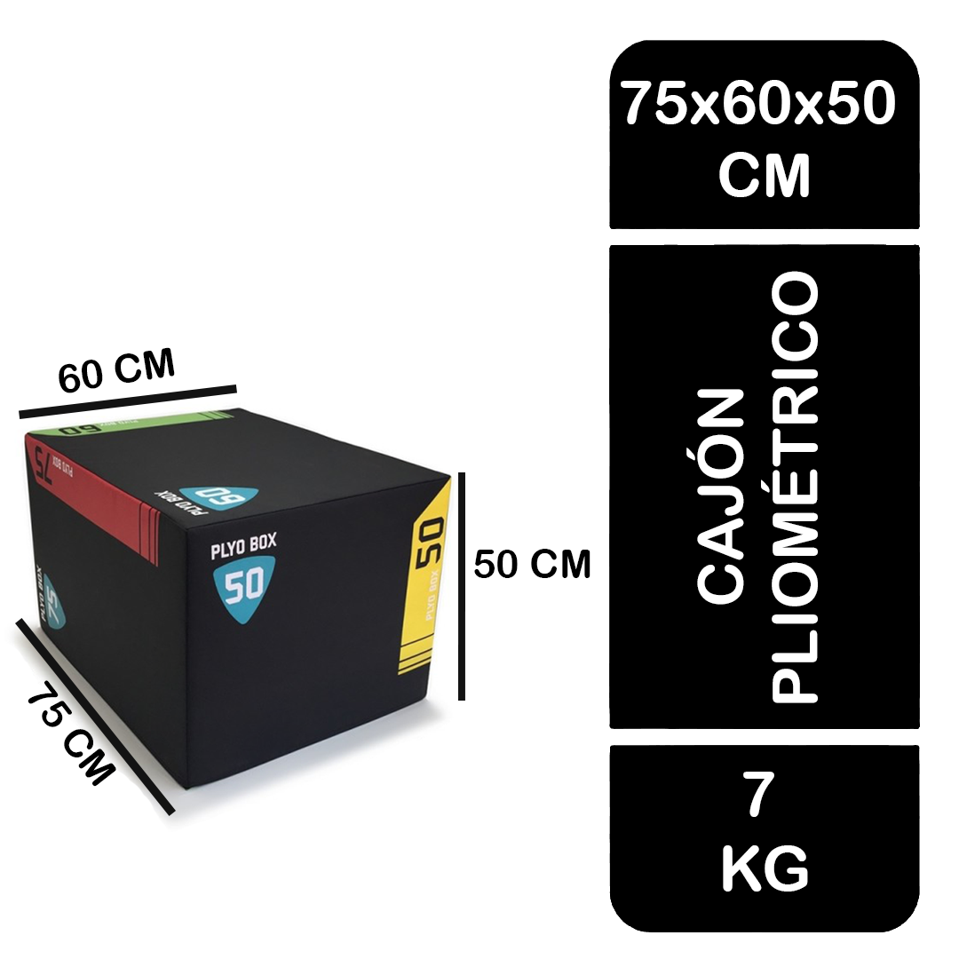 Cajón Pliométrico Box Jump 75x60x50 cm 7 kg