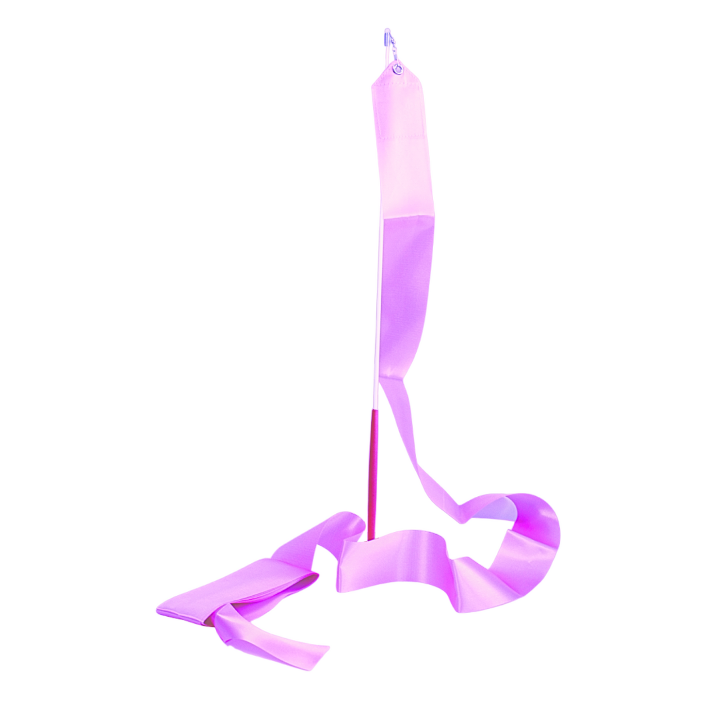 Cinta de gimnasia rítmica de 6 metros. Colores vibrantes, giro fluido anti-enredos y varilla ligera. Ideal para entrenamiento y clubes.