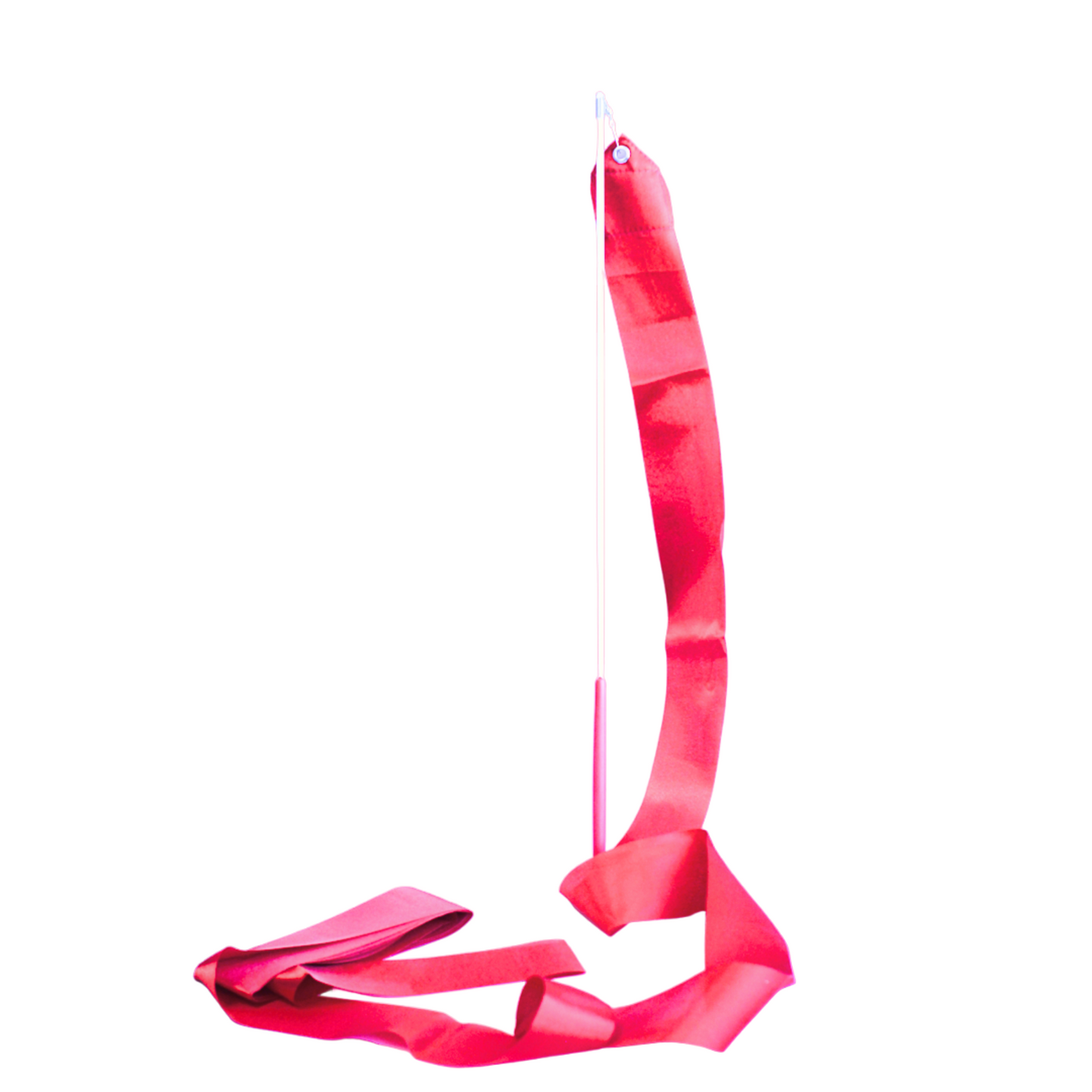 Cinta de gimnasia rítmica de 6 metros. Colores vibrantes, giro fluido anti-enredos y varilla ligera. Ideal para entrenamiento y clubes.