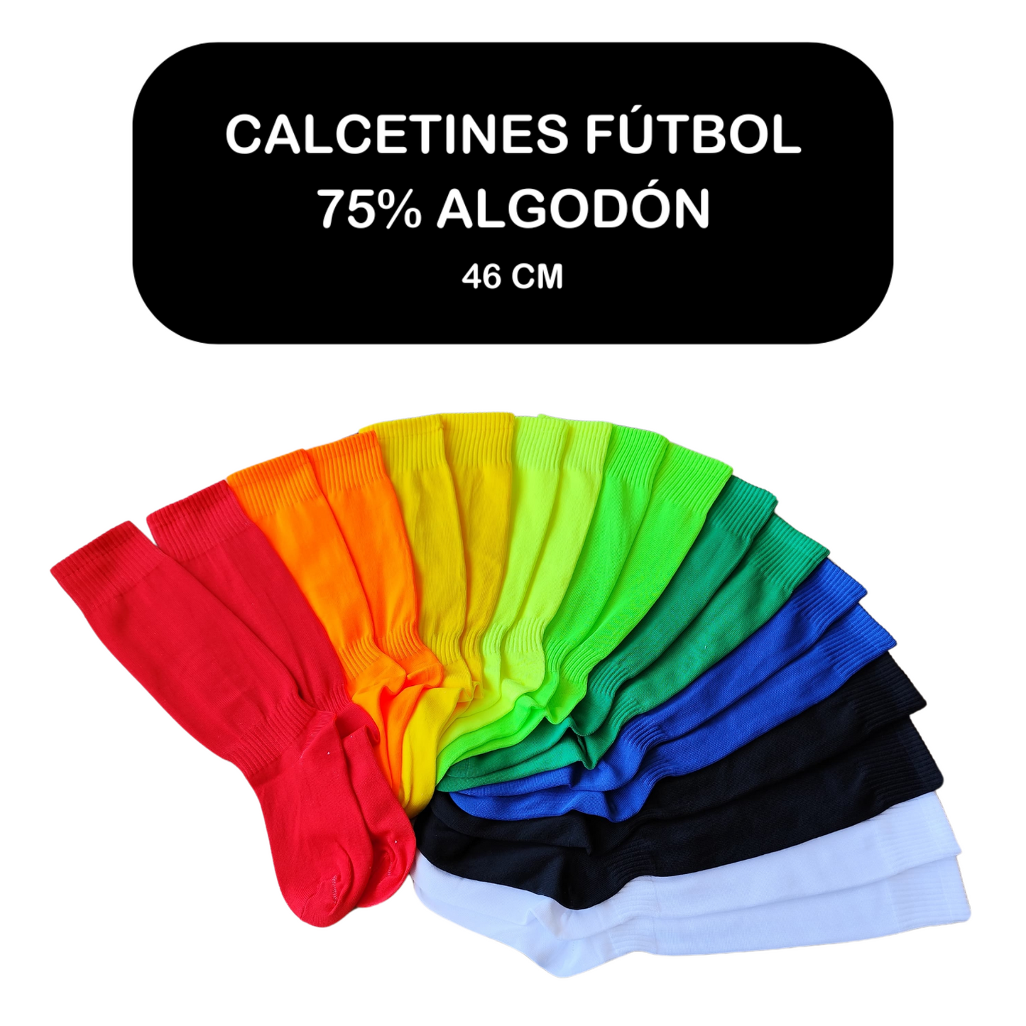 Calcetines fútbol 75% algodón 46 cm talla 34-37