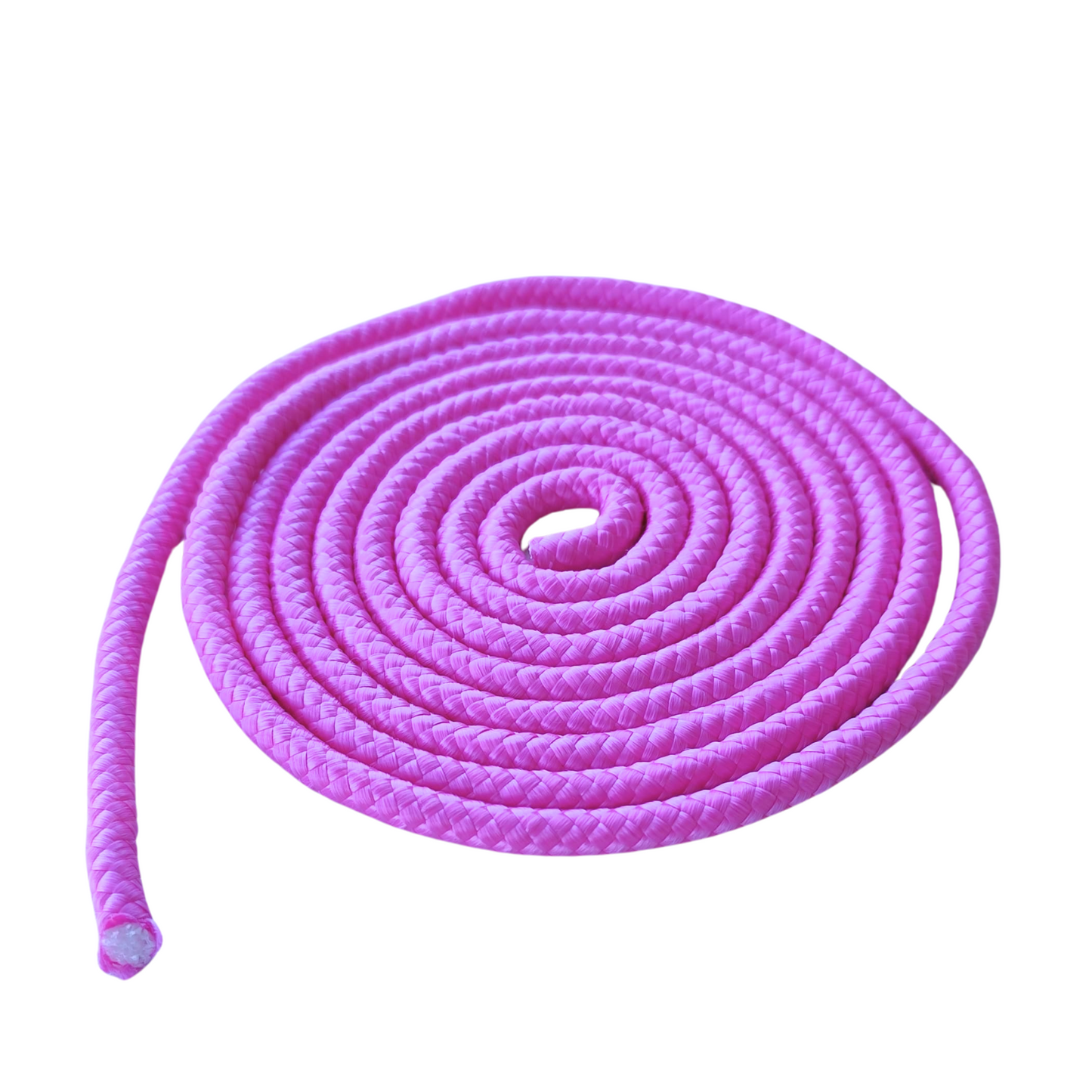 Cuerda de gimnasia rítmica de 3 metros. Resistente, con peso ideal para lanzamientos y gran flexibilidad. Perfecta para nivel escolar y entrenamiento en Chile.