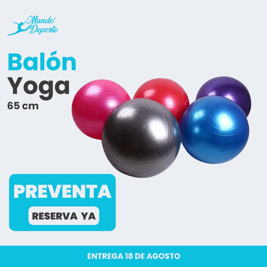 Balón de Yoga y Pilates 65 cm Anti-Explosión PREVENTA