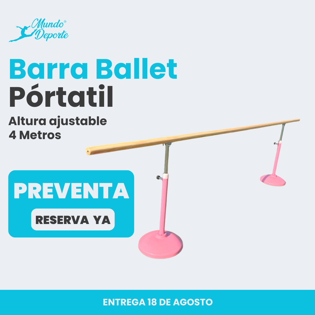 Barra de Ballet Portátil y Ajustable | Entrenamiento en Casa PREVENTA