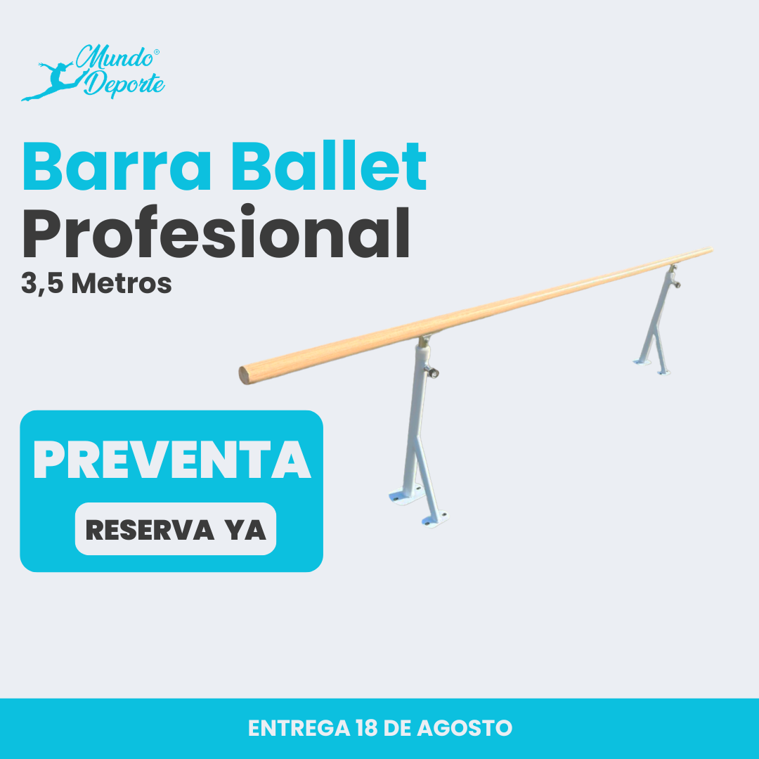 Barra de ballet profesional 3,5 metros de largo, altura ajustable PREVENTA Despacho 18 de Agosto