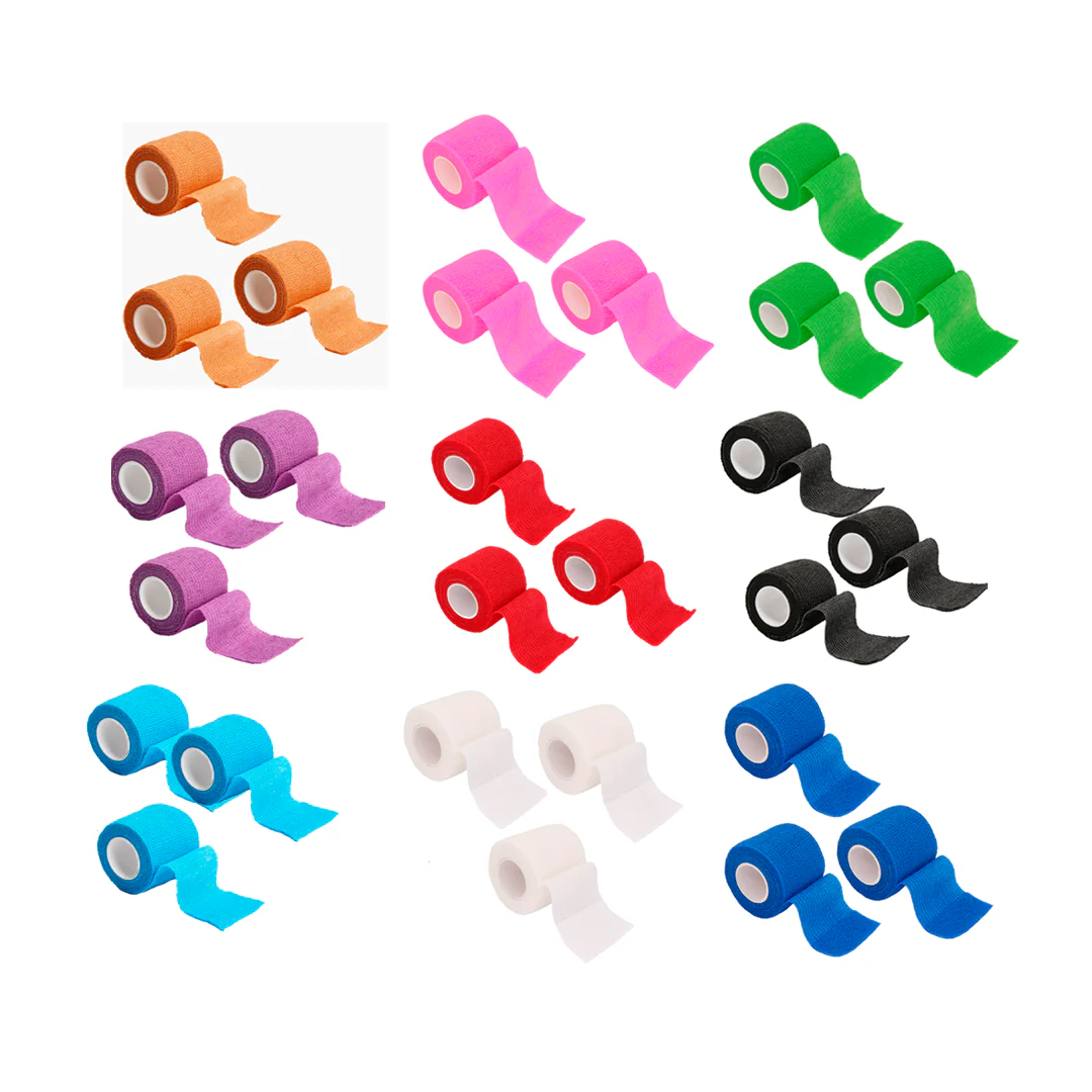 Pack 3 Cintas Autoadherente Tipo Coban Vendaje de entrenamiento 10 cm de grosor
