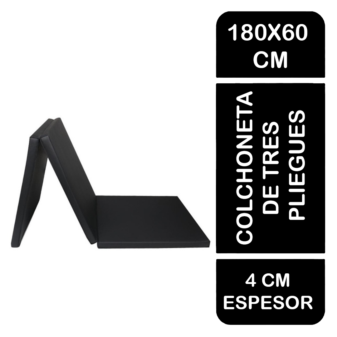Colchoneta Plegable Triple tamaño 180x60x4 cm